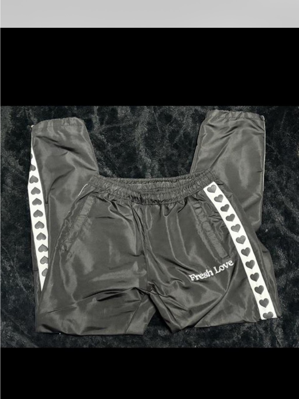Fresh Love black parachute pants